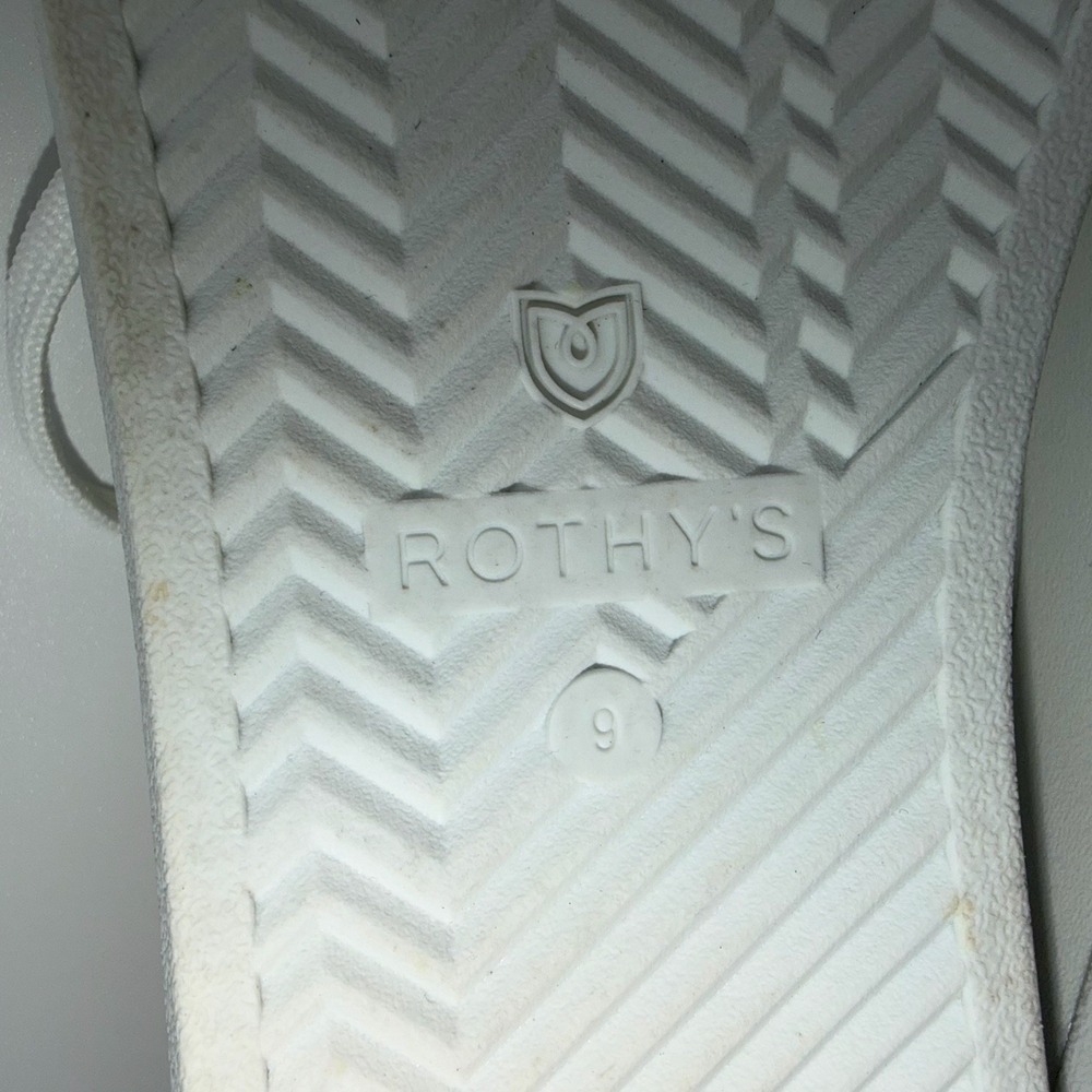Rothy's The Lace Up Bright White Knit Fabric Shoes Womens Size 9 Sneakers - Picture 10 of 10